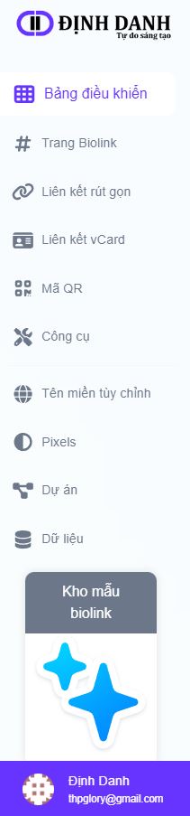 Sidebar bảng điều khiển