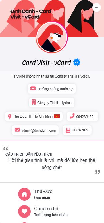 Mẫu card visit trực tuyến