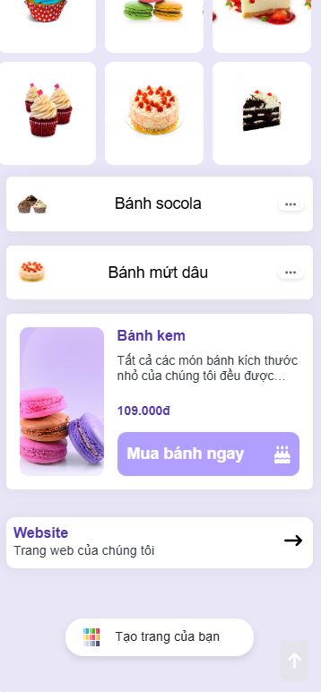 Link bio Shop Bánh Kẹo