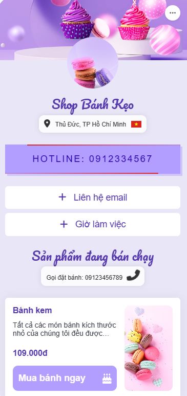 Link bio Shop Bánh Kẹo