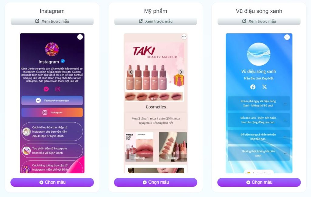 Thư viện mẫu bio link